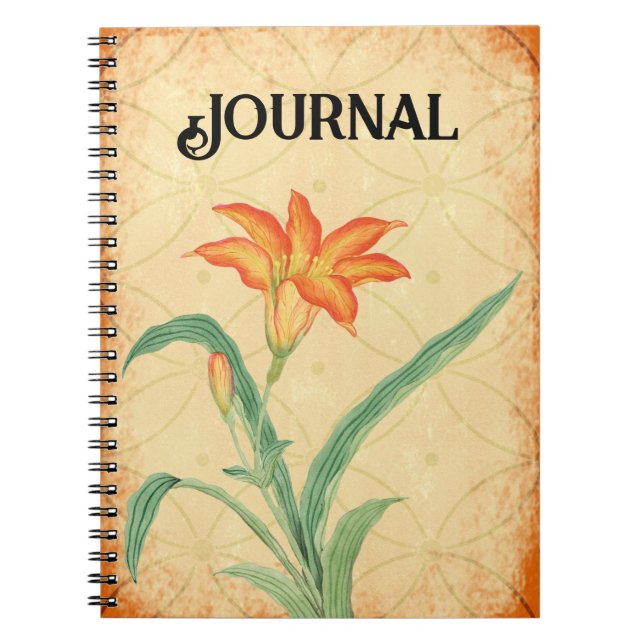 Style vintage Orange Lily Journal (Devant)