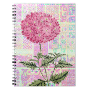 Style Vintage rose Hydrangea Puff Journal