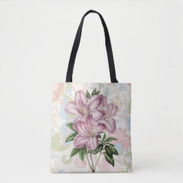 Style vintage Sac fourre-tout de fleurs rose frise
