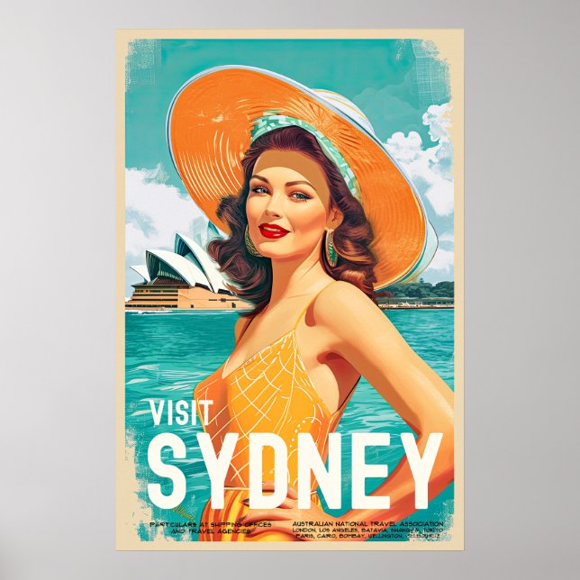 Style vintage Sydney Travel Poster (Devant)