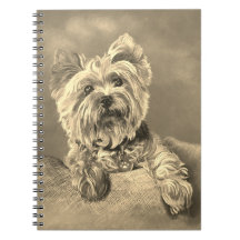 Style vintage Yorkshire Terrier Carnet spiral