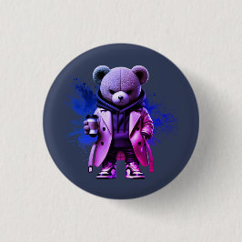 Style with Our Bold Urban Boss bear Designs Button