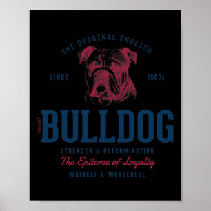 Styled Vintag English Bulldog Poster