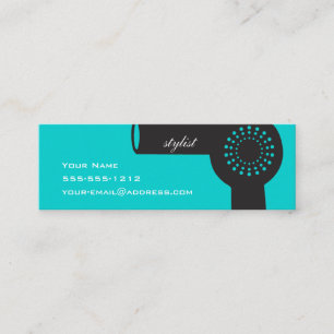 Stylet cheveux turquoise Carte Biz mince