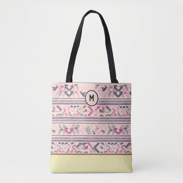 Stylierte Abstrakte Textilmuster-Tasche Tasche (Vorderseite)