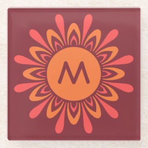Stylierter Sun-Untersetzer aus Monogramm Glasuntersetzer