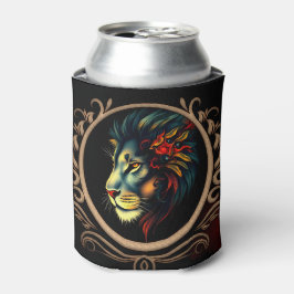 Styliertes Lion Head Portrait in Mandala Frame Dosenkühler