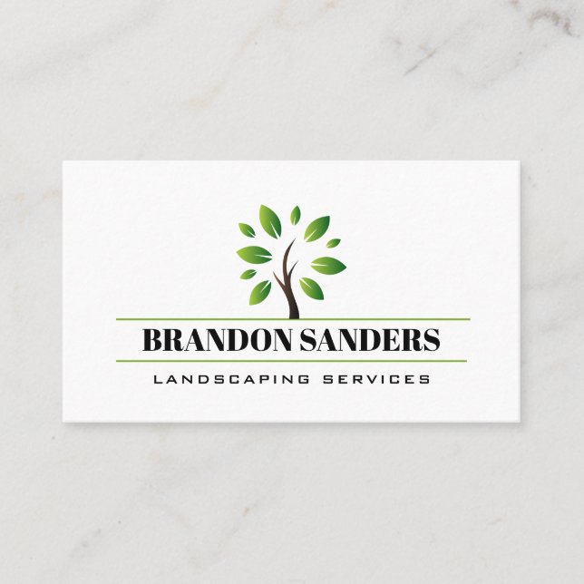 Styliertes Tree-Logo | Natur | Landflucht Visitenkarte (Vorderseite)