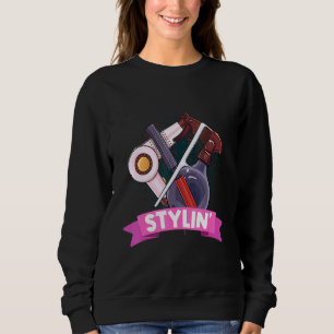 Stylin Beautician Tools Beauty Parlor Hair Stylist Sweatshirt