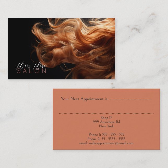 Styling Hair Salon Termin Business Card (Vorne/Hinten)