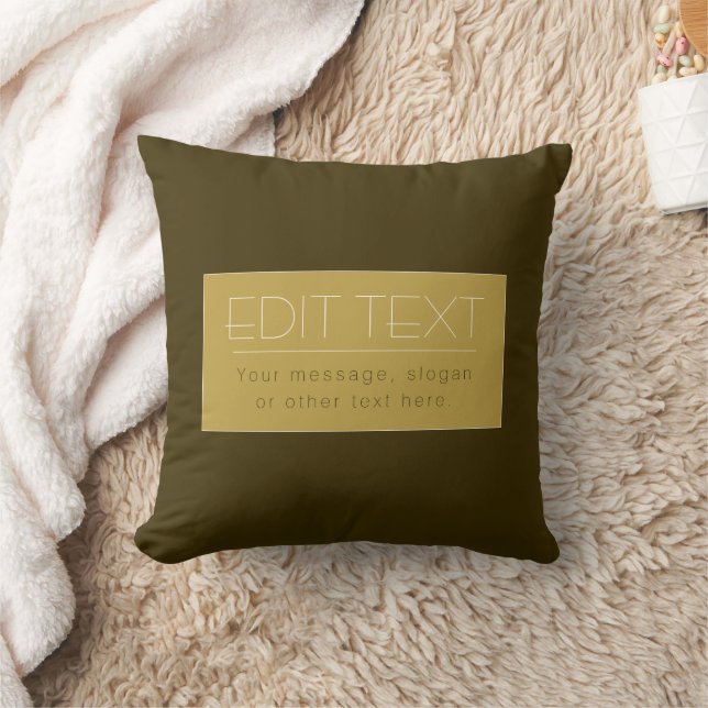 Stylisch bearbeitbare Textvorlage | Vintages Gold Kissen (Decke)
