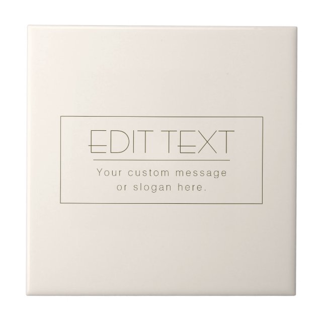 Stylisch bearbeitbare Vorlage | Off-white & Dark B Fliese (Vorderseite)