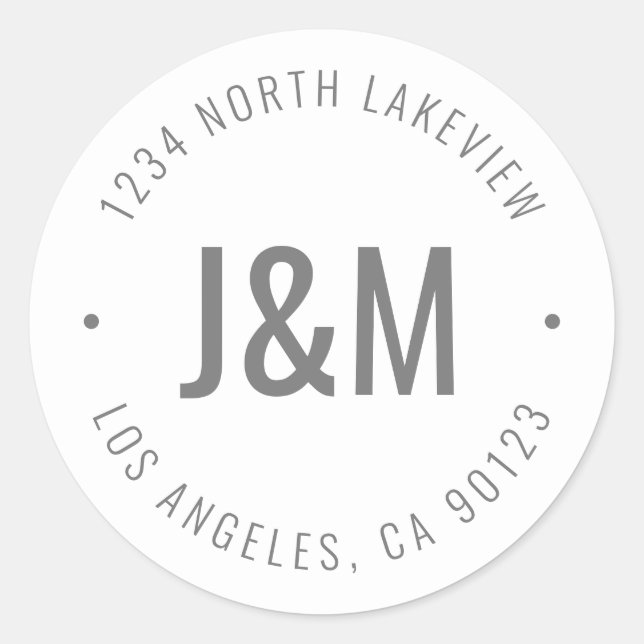 Stylisch bearbeitbarer, fett formatierter Monogram Runder Aufkleber (Vorderseite)