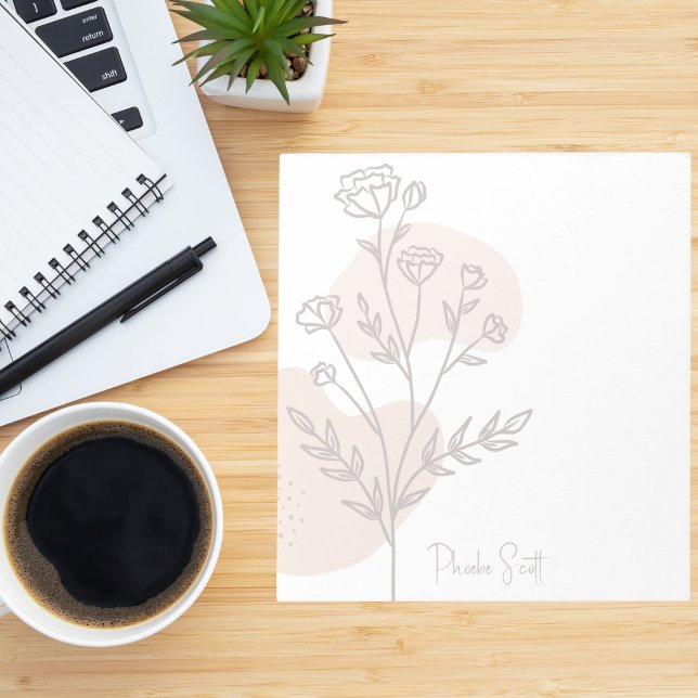 Stylisch süß modern einfache Boho-Blumen Notizblock (Von Creator hochgeladen)