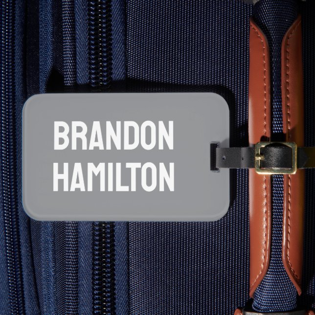 Stylisch trendige schwarze moderne minimalistische gepäckanhänger (Vorderseite Insitu 4)