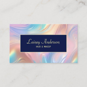Stylisch trendy pastellfarbene groovy holografisch visitenkarte