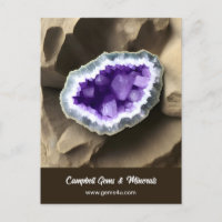 Stylische Amethyst Geode Custom Business Postcard