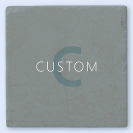 Stylische, anpassbare Monogramm-Vorlage Steinuntersetzer