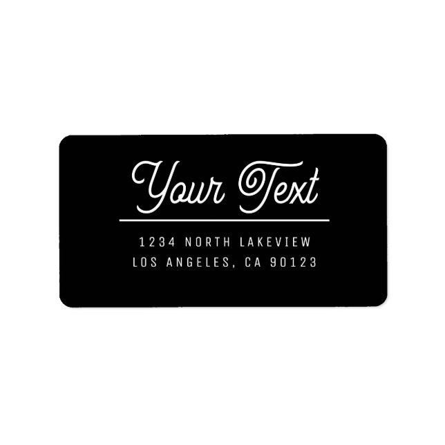 Stylische, anpassbare Text-Rücksendeadresse Adressaufkleber (Vorne)