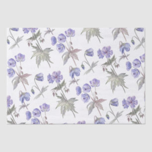 Stylische Aquarell-Blumen Lila Veilchen Blumen Seidenpapier
