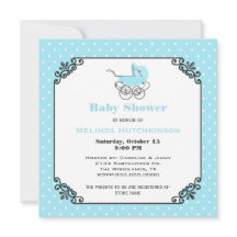 Stylische Baby Boy Polka Dot Babyparty-Einladung