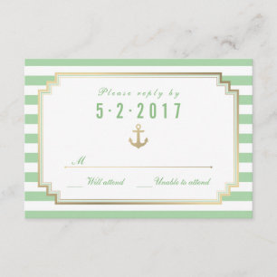Stylische, benutzerdefinierte Minze, weiße RSVP-Ka RSVP Karte