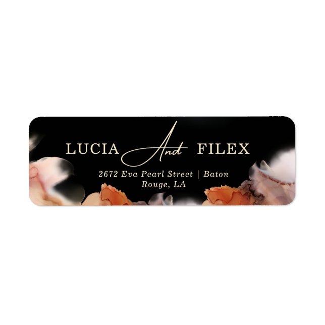 Stylische Black Ink Typografy Rücksendeadresse (Vorne)