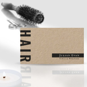 Stylische Black Kraft Hair Stylist Business Card Visitenkarte