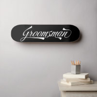 Stylische Black Retro Typografy Trauzeuge Skateboa