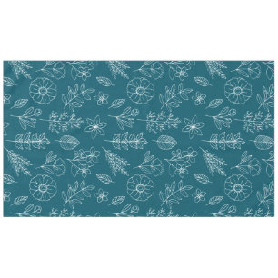 Stylische Blumenblätter dunkles Tealmuster Tischdecke