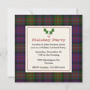 Stylische Carnegie Tartan Kariert Custom Holiday P Einladung
