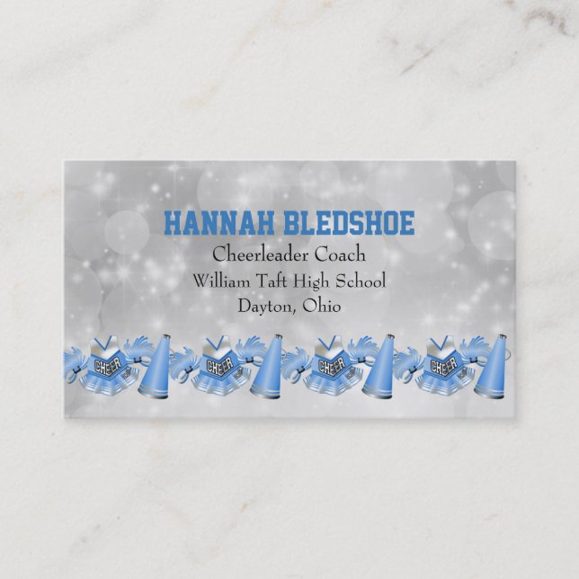 Stylische Cheerleader Business Card Visitenkarte (Vorderseite)