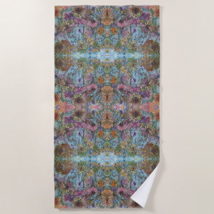 Stylische Chic Blumen Garten Aquarellmalerei  Strandtuch
