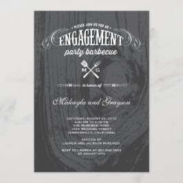 Stylische Country Rustic Wood Engagement Party GRI Einladung