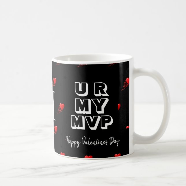 Stylische Custom Valentine U R MY MVP Monogram Kaffeetasse (Rechts)
