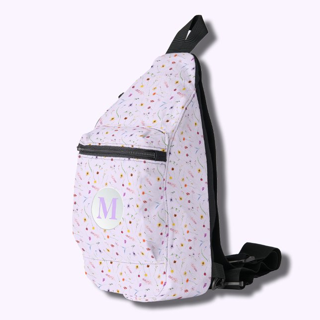 Stylische Delicate Wildblumen Lavender Crossbody Bag (Stylish Delicate Wildflowers Lavender Sling Bag)