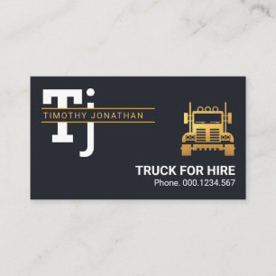 Stylische einfache Monogram Gold Lines Trucking Visitenkarte