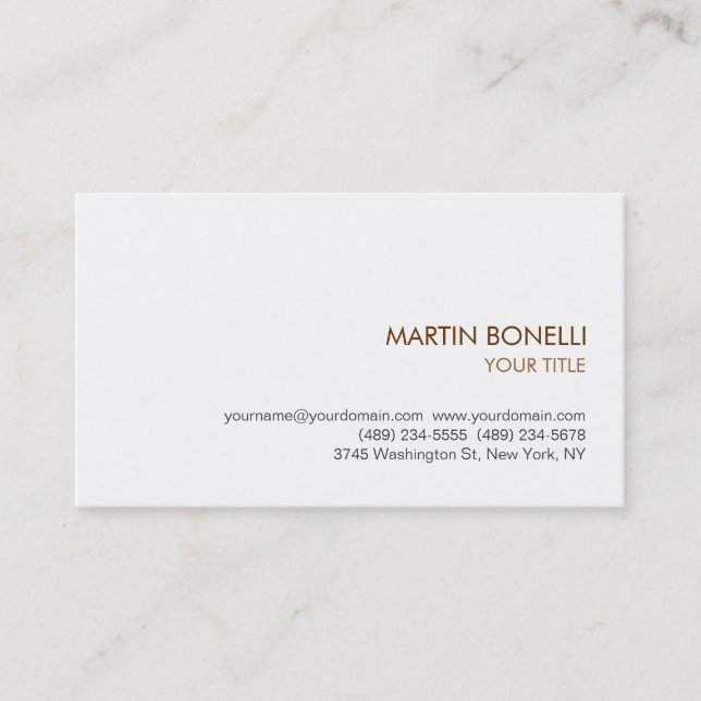 Stylische Einfache Schlicht-moderne Business-Card Visitenkarte (Vorderseite)