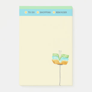 Stylische Einkaufsliste für moderne Blume Post-it Klebezettel