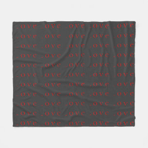 Stylische einzigartige graue rote Liebeshochzeit Fleecedecke