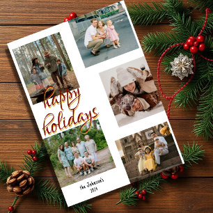 Stylische elegante 5-Foto-Collage Weihnachten Froh