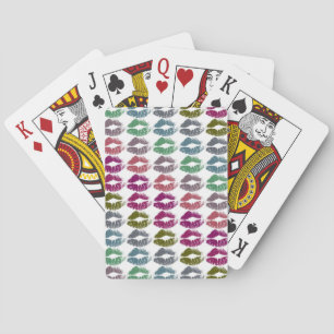 Stylische farbenfrohe Lippen #34 Spielkarten