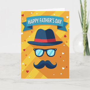 Stylische Fathers Day-Gesichtskarte Karte