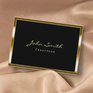 Stylische Gold Border Chauffeur Chubby Business Ca Visitenkarte