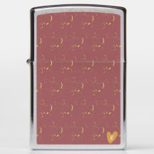 Stylische Gold Pink Heart Monogram Valentine Liebe