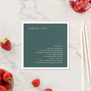 Stylische grüne minimalistische Hochzeit im Wald Serviette