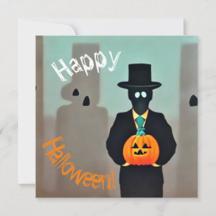 Stylische Halloween-Monster-Papiertüten mit Einladung