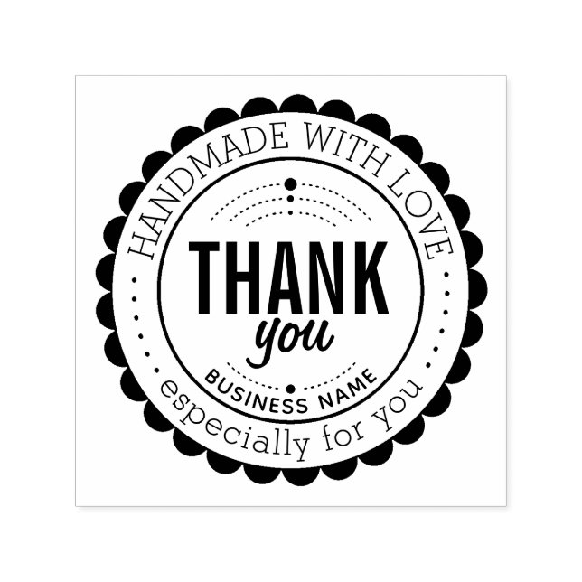 Stylische, handgefertigte Briefmarke Permastempel (Design)
