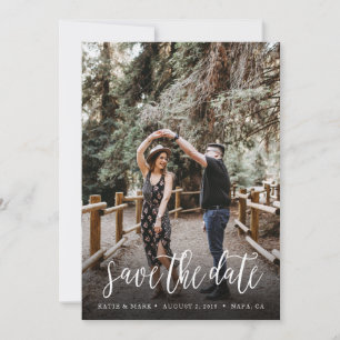 Stylische handgeschriebene Hochzeitseinladungskart Save The Date