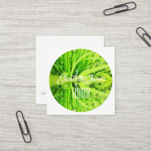 Stylische helle frische grüne Gras-Reflektionskart Quadratische Visitenkarte